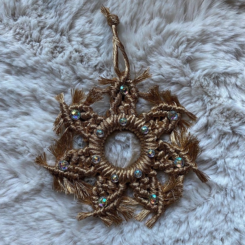 Handmade Macrame Crochet Snowflake Ornaments